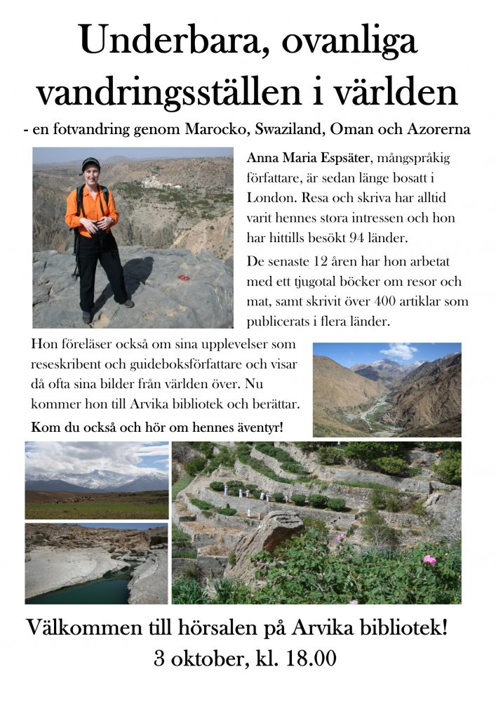 Reseföredrag på Arvika bibliotek i Värmland
