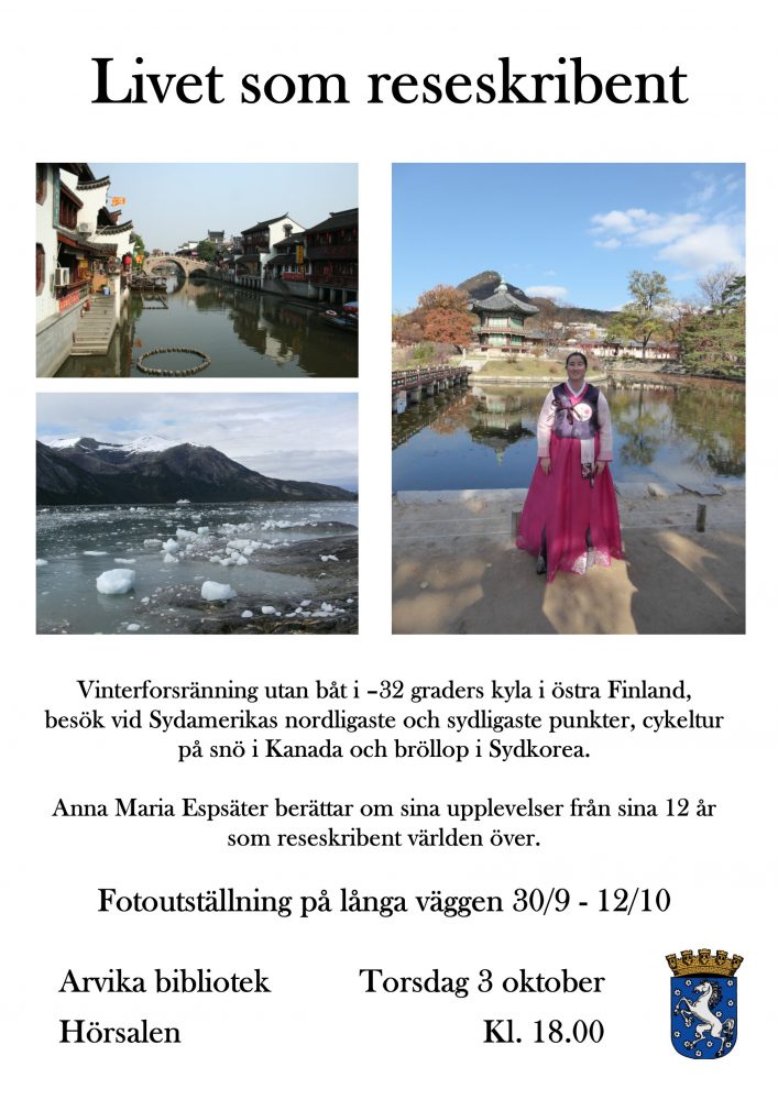 Travel talk in Arvika, Sweden, 3rd of October